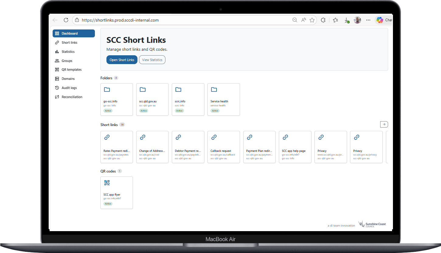 Short Links screen shot