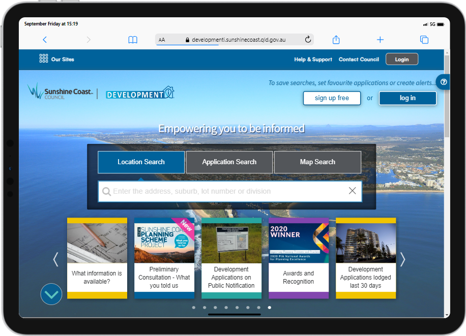 development i home page screen shot